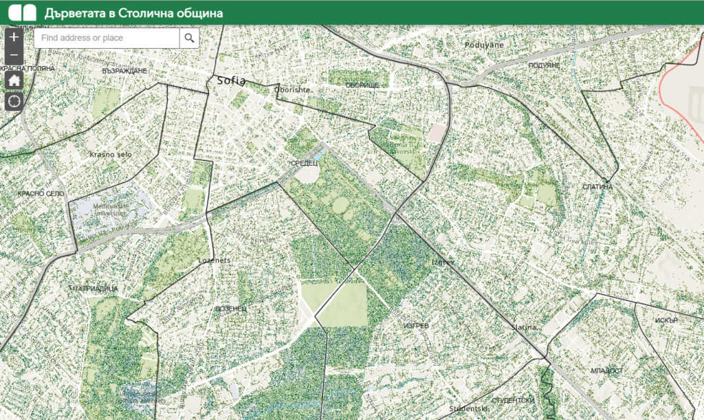 В София има над 5,5 милиона дървета (карта)
