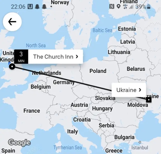 Пияна жена се опита да си поръча Uber за 6000 долара до Украйна, за да помогне на украинците
