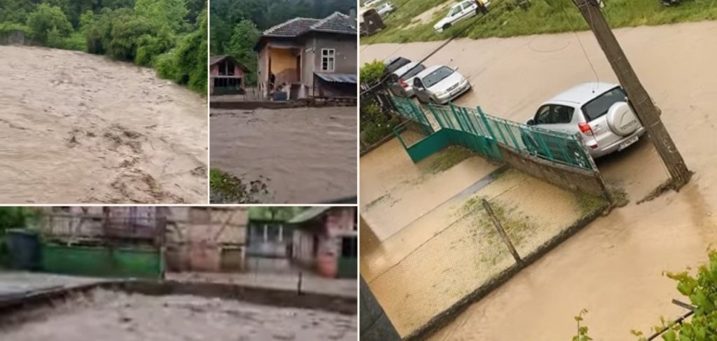 Водно бедствие и в Етрополе, наводнени са къщи, отнесени са мостове (видео)