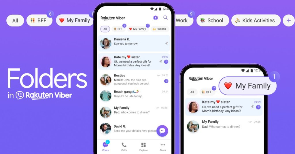 Rakuten Viber представя персонализирани чат папки
