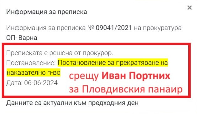 Прекратиха тихомълком делото срещу Портних за Пловдивския панаир