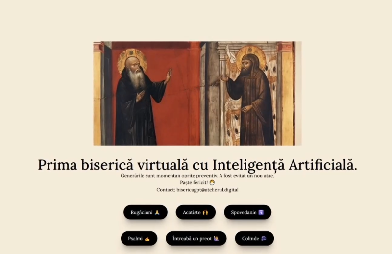 Румънец създаде онлайн църква с изкуствен интелект (видео)